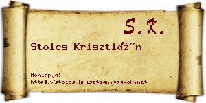 Stoics Krisztián névjegykártya